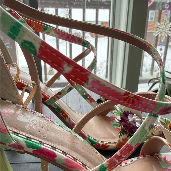 Betsy Johnson Floral Strappy Sandals - Picture 8 of 10